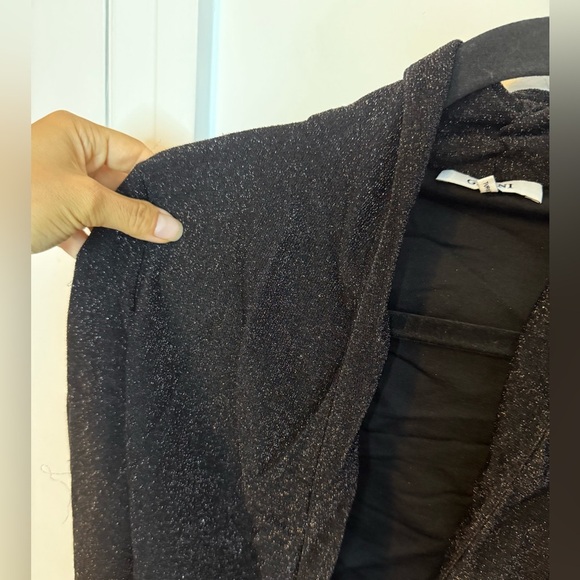 Ganni Black Metallic Baxter Wrap Top - Picture 6 of 6